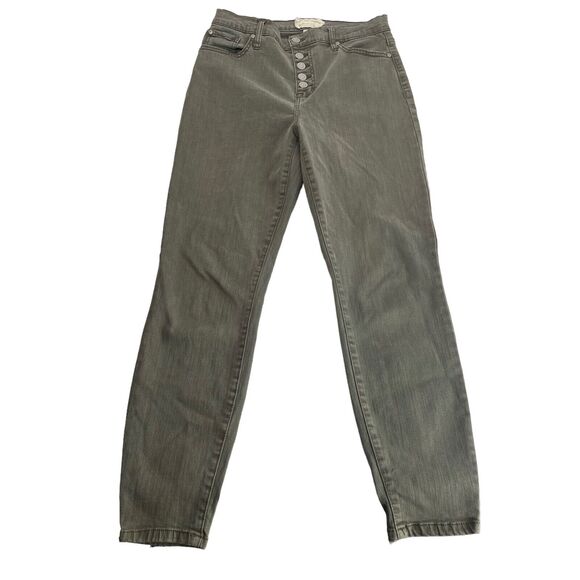 Altar'd State High Rise Skinny Jeans Womens Size 29/9 Exposed Button Fly Green - Picture 5 of 7